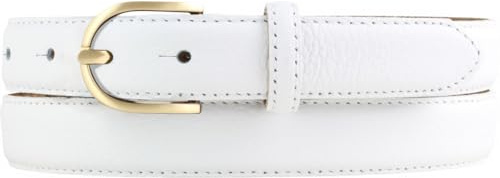 BELTINGER Italienischer Damen-Gürtel, 25 mm breit, Damen, Chinogürtel, Hosengürtel, strukturiertes Leder, Schließe Gold