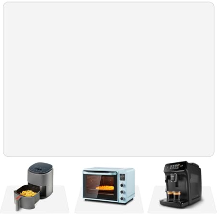 Hitzebeständige Matte für Luftfritteuse,Ohne Falten Große Silikonmatte für Küchenarbeitsplatten, Arbeitsplattenschutz, Rutschfest und Wasserdicht (Transparent, 1mm Thick - 60L x 40B cm)
