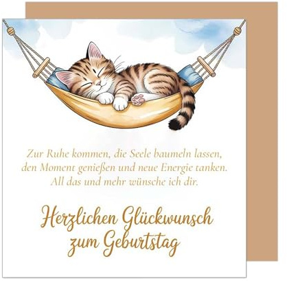 Edition Seidel Premium quadratische Geburtstagskarte mit Umschlag. Glückwunschkarte Geburtstag Karte Für Mann Frau Freund Freundin positive Energie Wünsche Motto Spruch (GQ503 SW025)