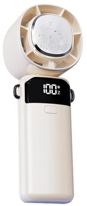 uikios Portable Small Fan Powerful Handheld Fan with Cold Compress 0-100 Speed USB C Rechargeable Travel Camping Outdoor
