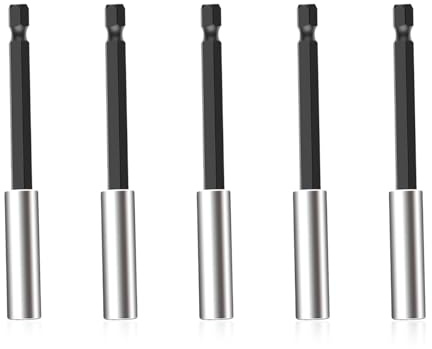 5 Pezzi Portabit, Prolunga 1/4 Esagonale A Sgancio Rapido Per Trapano Set Di Portabit 100mm In Acciaio Inox Forte Portabit Magnetico