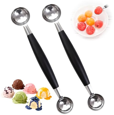 Ztolbriy Set di 2 Scavini Parisini – Doppia Faccia Ø 25/30mm | Per Palline di Melone & Frutta | Acciaio Inox Qualità Professionale