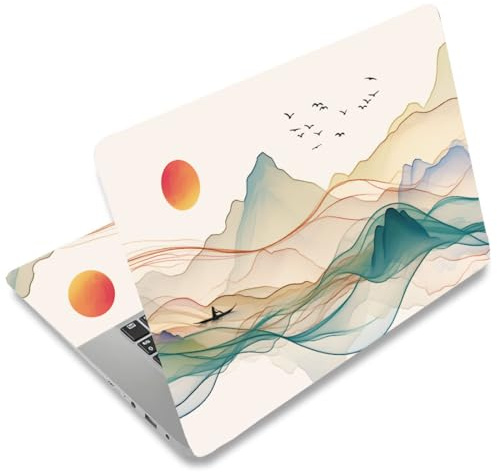 SUPERDANT Laptop Notebook Skin Sticker Cover Decal Ink Mountain Laptop Protector Notebook PC Computer Art Protector Universal Notebooks Vinyl Art Decals Fits 12 13 13.3 14 15 15.4 15.6 inch