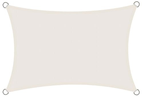 Rivenlo Tenda a Vela Ombreggiante Impermeabile 4x6 m Rettangolare, Protezione Raggi UV 98% 6x4 m Tenda da Sole Parasole per Esterno Giardino Terrazza Balcone, Beige