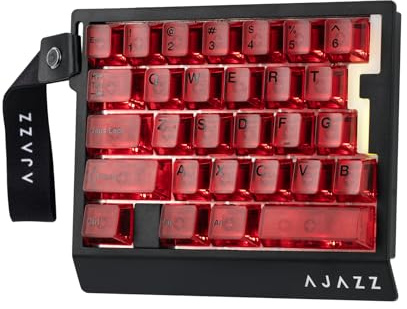 MechLands AK029 Rapid Fast Wired Gaming Keyboard, 8Khz Polling, 29 Keys One Handed Keyboard, SOCD & DKS, Magnetic Switch, Adjustable Actuation, RGB Backlits, Aluminum Plate (Red Transparent)