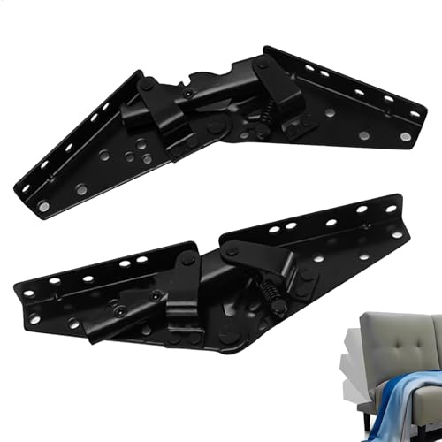 FUXUNAMZ Bisagra Ajustable Abatible Plegable Multifuncional para Ajustar el Ángulo del Respaldo del Sofá, Color Negro, Material Metal, Estilo Moderno, 2 Unidades