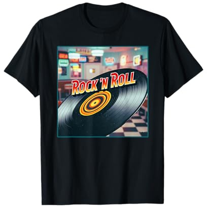 Comedor de Vinilo Rock 'N Roll Camiseta