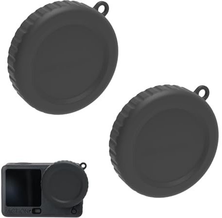 MotuTech Coperchio dell'obiettivo per DJI Osmo Action 6 Silicone Lens Cap Snap on Lente Tappo Cappuccio Copertura di Protezione (2 pezzi)