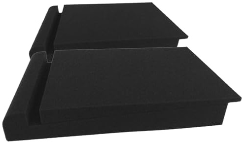 POPETPOP Set 2 Pad Antivibrazione per Casse Acustiche in Spugna Nera Protezione Qualità Suono e Isolamento Acustico per Monitor Audio da Studio