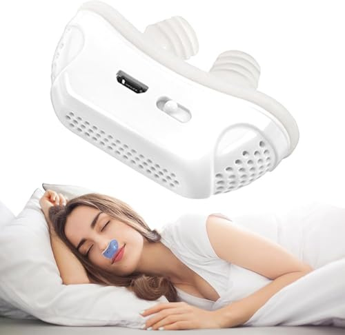 Apnée du Sommeil Appareil, Dispositifs Anti-Ronflement, Appareil de Sommeil Efficace pour Réduire Les Ronflements, Aide Respiratoire Adulte en Camping White