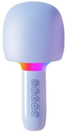 MENDUNER Microfono Karaoke Wireless Bluetooth con Altoparlante, Microfono Portatile per Canto Portatile con Luci RGB, 5 Effetti Sonori, Jack AUX per Telefono, Tablet, Laptop (BLUE)