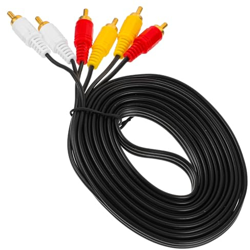 Lurrose Cavo Av 3 Metri 3 Coppie 6 Connettori Cavo Audio Video per Dvd Vcd Tv Collegamento Stabile Alta Compatibilità