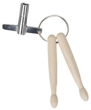 TWTCZOZ Mini Drumstick Keychain with Tuning Key, Lightweight Wooden Keychain for Music Enthusiasts And Teachers, Style B