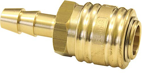 ELMAG 42316 Euro Druckluft Kupplung aus Messing mit 6 mm Schlauchtülle