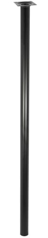 WAGNER Möbelbein/Tischbein/Möbelfuß Classic Retro - Ø 30 x 700 mm, integrierte Anschraubplatte 60 x 60 mm, Innengewinde Ø 10 mm, Stahl pulverbeschichtet schwarz - 12107001