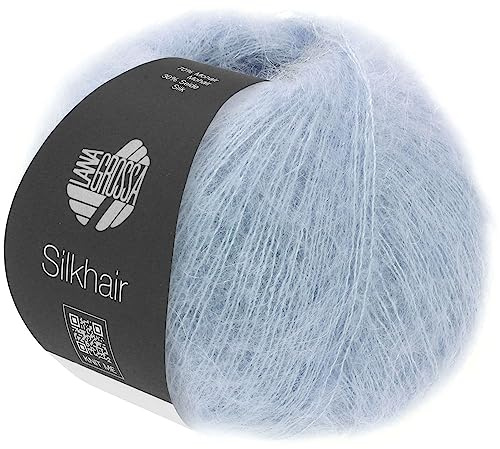 LANA GROSSA Silkhair | Feines Lace-Garn aus Superkid Mohair mit Seide | Handstrickgarn aus 70% Mohair (Superkid) & 30% Seide | 25g Wolle zum Stricken & Häkeln | 210m Garn FB 92