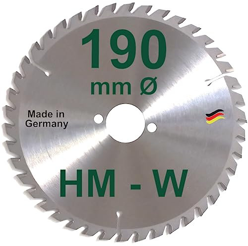 HM Sägeblatt 190 x 30 mm Zähne 42 W Kreissägeblatt Hartmetall 190mm Ersatzsägeblatt für AEG Atlas Copco Black & Decker Bosch De Walt Elu Festo Hitachi Holz-Her Mafell Makita Scheer Skil Handkreissäge