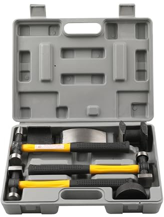 HFS (R) 7-teiliges Werkzeugset für Karosseriebleche, Hammer und Dolly Set