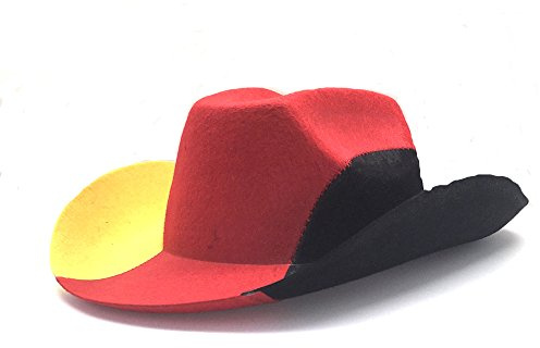 TrendandStylez Cowboyhut Deutschland Schwarz-Rot-Gold | Fanartikel Filzhut für EM, WM & Public Viewing | Fußball Partyhut Kostüm für Damen & Herren | Westernhut mit Kordel