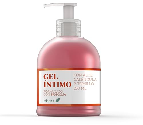 Ebers Gel Higiene Íntima para Mujer (Con Aloe, Caléndula y Tomillo) - 250 ml - Uso Diario con Prebióticos - Calmante, Refrescante y Antiséptico - Ayuda al Equilibrio del pH Genital