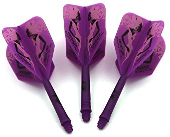 CUESOUL Integrated Dart Shaft and Flights L-Dart Shaft 21mm,Purple Dart Flights