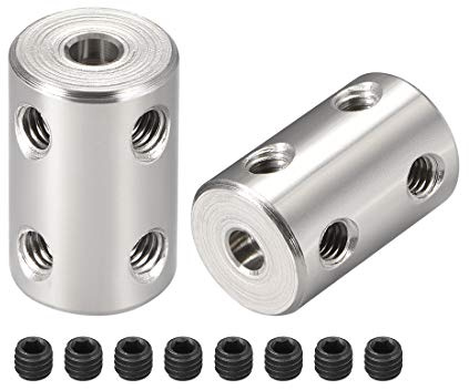 sourcing map 2 Stück 4mm bis 4mm Bohrung Starre Kupplungsschraube L22XD14 Edelstahl Wellenkupplungsverbinder Motorzubehör