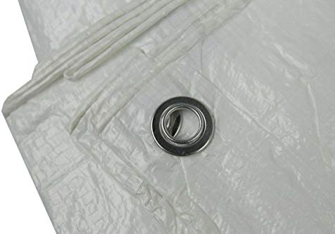 3 x 4 m Strong White Tarpaulin Army Waterproof Camping Ground Sheet & Outdoor