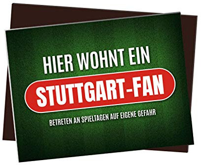 Kühlschrankmagnet mit Spruch: Hier wohnt EIN Stuttgart-Fan