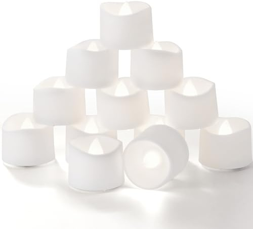 Homemory 12-Pack Battery Tea Lights with Timer Built in, Auto-On 6H Daily