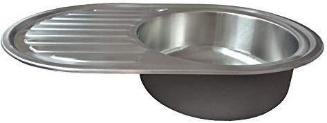 Omeere 76,5 x 50 x 17 cm Fregadero inox 304 0,8mm, un seno, Acero inoxidable 1 seno redondo,fregadero inox pequeño,fregadero Cocina
