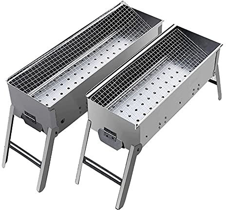 YXXHM- Barbecue Portable Petit Barbecue à Charbon de Table Domestique Pliable avec Barbecue Grille INOX Barbecue Extérieur/Camping/Piquenique pour 3-5 Personnes Large