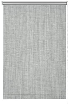 Gardinia Seitenzug-Rollo für Fenster, Mit Thermo-Rückseite, Hitzeschutz, Montage ohne Bohren, Energie sparen, Blickdicht, Lichtundurchlässig, Verdunkelung, Grau, 82 x 180 cm