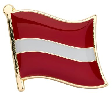 Latvia National Flag Metal Enamel Lapel Pin Badge – 1.9 x 1.6 cm Carmine Red and White Tricolour – Hard Enamel Finish with Secure Clasp for National Pride, Travel, Events, and Collectors