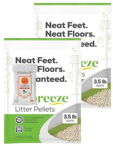 (2 Pack) Cat Breeze Litter Pellets, 3.5 lb Each with AuroraPet Wipes