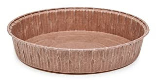 Ecopack 4 moldes redondos de papel desechables para tartas, tartas y quiches, de papel antiadherente, aptos para horno máx. a 220 °C, medidas 16 x 3 cm, color marrón