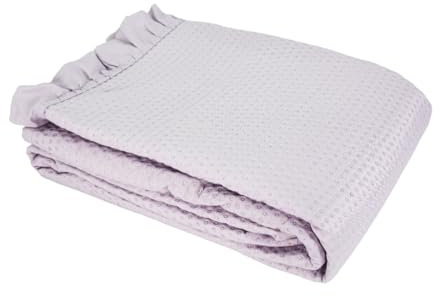 Tata Home Trapuntino Matrimoniale Autunnale Primaverile Copriletto Trapuntato Imbottito Mezza Stagione Extra Morbido Misura 250x250 cm Colore Lilla Mod. Volant