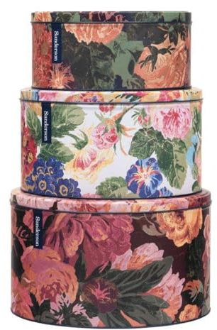 elite Sanderson - Very Rose & Peony Set of 3 Round Cake Tins 250(d) x 145mm, 225(d) x 120mm, 195(d) x 95mm