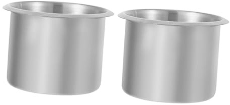 FUNOMOCYA Portavasos de Acero Inoxidable para Autocaravana y Barco, 2 Piezas, Soporte Empotrado para Bebidas, Resistente y Fácil de Usar en Vehículos Recreativos