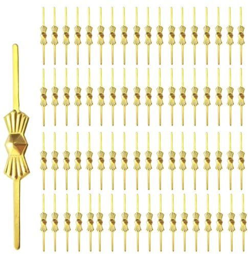 TopHomer Paquete de 100 clips de conector para candelabro, pajarita de repuesto, accesorio colgante de luz para restauración de iluminación de gotas de cristales (45 mm, dorado)