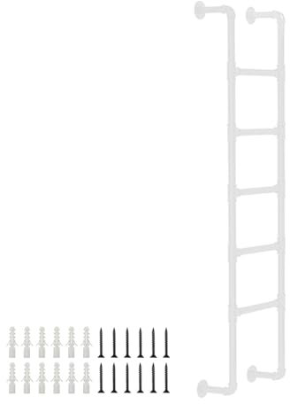 3,3 Fuß 4,6 Fuß 5 Fuß 7,2 Fuß Etagenbettleiter, weiße Fluchtleiter für Kellerfensterschacht, Dachboden-Anlegeleiter für Hochbett, Dachboden, schmiedeeiserne Not-Feuerleiter, Tragkraft 150 kg(150cm/59i