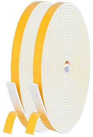 SIGANDG Dichtungsband Türdichtung Selbstklebend 6mm(B) x3mm(D)/20m(L) für Türen Fenster Schaumstoff klebeband Gummidichtung Gegen Kalte Zugluft/Anti-Kollision/Schalldichter/Wasserdichter/Staubdicht