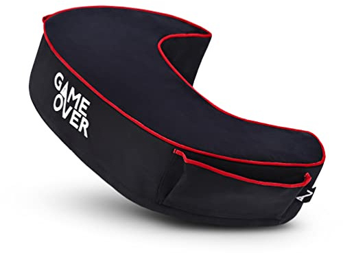 Game Over Classic Gaming Support Cushion | Armrest Pad for Gamers | Ergonomic Posture Elbow Pillow | Velour And Water Resistant Fabric | Comfy Foam Filling | Durable & Lightweight (Electric Crimson)