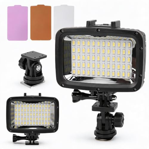 LED Tauchlicht, 40M Wasserdichtes Unterwasser Fülllicht, 5500-6000K Profi SLR Kamera Licht, 3 Farben Weiche LED Tafeln