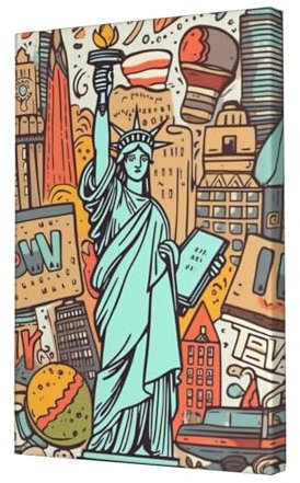 LPSRTWE Leinwanddrucke New York, amerikanisches Thema, Wandkunst, HD-Druck, Poster, Wandbehang für Schlafzimmer, Bild, Gemälde für Büro, Kunstwerk, Leinwandbilder für Wohnzimmer, Kunst,