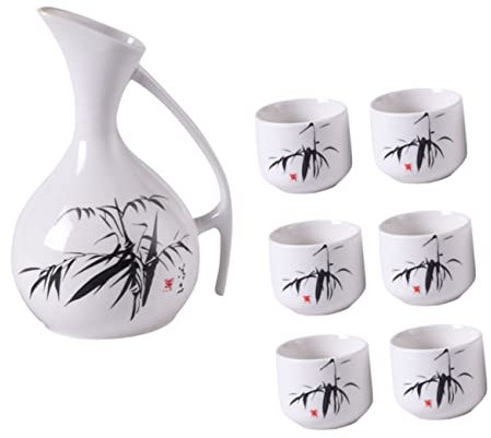 Garneck 1 Set caraffa in ceramica water flask bicchieri sake tazza da te tazza the Distributore di riutilizzabile distributori di vino in stile antico distributore di vino creativo