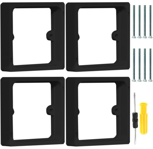 Acmerota 4 piezas espaciador cuadrado espaciador de enchufe simple 1 gang 20 mm espaciador de interruptor de luz marco de enchufe simple para aumentar el espacio de instalación, negro