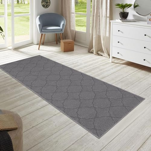 Homcomodar Runner Rug for Hallways 60x180cm Grey Floor Carpet Runners Washable Runner Rugs for Kitchen Entryway Bedroom Laundry Room