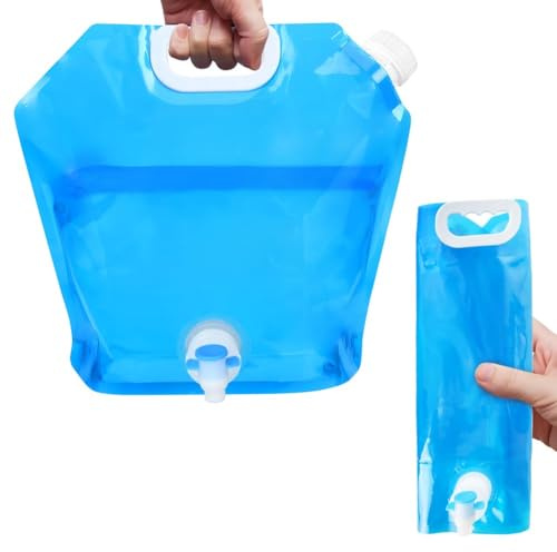 flintronic 5 L/10 L Bidon à Eau Pliable, Gourdes Bidon d'eau Pliable, Récipient d'eau Flexible, Sac d'eau avec Poignée Portable, pour Randonnée, Camping, Pique-Nique, Voyages-sans BPA