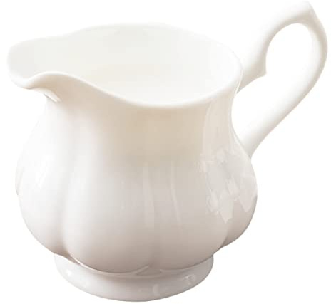 Bricco per Latte in Ceramica 230ml Design Europeo per Caffè | Bianco, Facile da Pulire, Uso Multiplo, per Ristoranti e Caffetterie, Contenitore da 230ml