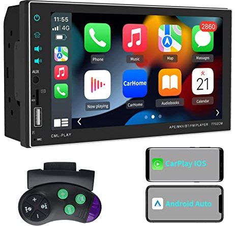 AWESAFE 7 Pollici Universale Autoradio 2 DIN con CarPlay & Android Auto MP5 Car Radio